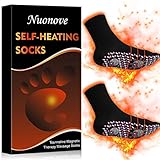 Nuonove Magnetsocken, Turmalinsocken, Beheizbare Socken, Thermosocken Herren, Sohlenwärmer, Fußwärmer, Schuhheizung, Fußheizung, Winter Heizsocken für Damen Herren, Schwarz, Eine Größ