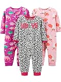 Simple Joys by Carter's 3-pack Loose Fit Flame Resistant Fleece Footless Pajamas Sleepers, Fox/Dino/Leopard Print, 24 M