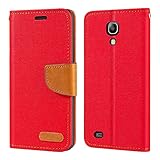 Samsung Galaxy S4 Mini Hülle, Oxford Leder Wallet Case mit Soft TPU Back Cover Magnet Flip Case für Samsung Galaxy S4 M