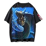 OUHZNUX Monster Hunter T-Shirt, Unisex Game Kurzarm Pullover, Herren und Damen Casual Sweatshirt, modisches Street Top (S-3XL)