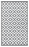 Green Decore Wendbarer Öko-Teppich aus recyceltem Kunststoff (Plastik) für Innen und Außen/Federleicht - 180 x 270 cm Grau/weiß