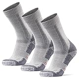 DANISH ENDURANCE Merinowolle Wander- und Trekkingsocken 3 Paare (Grau, EU 39-42)