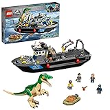 LEGO 76942 Jurassic World Flucht des Baryonyx Spielzeug mit Schnellboot für Jungen und Mädchen, Geschenkideen für Kinder Dinosaurier Fig