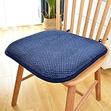 2er-Set rutschfeste Polyester-Kissen für die Küche, grau, weiches Sitzkissen für Bürostuhl, Esszimmerstühle, Memory-Schaum-Kissen mit Bändern, 40 x 40