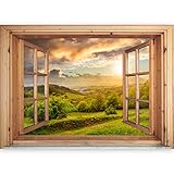 murando - 3D WANDILLUSION 140x100 cm Wandbild - Fototapete - Poster XXL - Fensterblick - Vlies Leinwand - Panorama Bilder - Dekoration - Natur Landscap