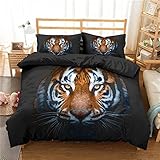 Bettwäsche 220X240,Bettwaren & Bettwäsche,Winter Bettwäsche,Modern Schlafzimmer Garnitur Set Bezug Decke - Mit Tigertier Muster - Mit Verdeckter Reiß