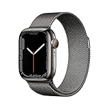 Apple Watch Series 7 (GPS + Cellular, 41mm) - Edelstahlgehäuse Graphit, Milanaise Armband Grap