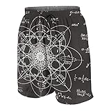 MAYBELOST Herren Strandshorts,Berechnungen physikalischer und mathematische,Schnell trocknende Badehose Bademode Badeanzüge mit Netzfutter und T