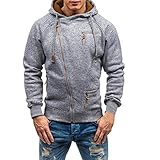 Kanpola Kapuzenpullover Herren mit reißverschluss Hoodie Zip Sportpullover für Sport Fitness Training Freizeit Trainingsjacke Kapuzensweatshirt Hooded Sweatshirt Sweatjacke Kapuzenpulli Lang