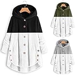 HOTSUM Damen Plüschmantel Damen Kapuzenjacke Damen Winterparka Damen Winter Jacke Winterjacke Damen Damen Kapuzenjacke Regenjacke Damen Grau 3XL