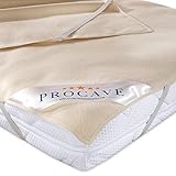 PROCAVE Matratzen-Auflage aus 100% Baumwolle, Natur-Matratzenschoner atmungsaktiv, hochwertige Moltonauflage als Matratzenschutz, Premium Qualität Made in Germany 100x200