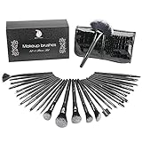 Start Makers 32-teiliges Make-up-Pinsel-Set mit Luxus-Lederetui und Schwamm-Blender, professionelles Make-up-Pinsel-Set, perfekte Geschenk