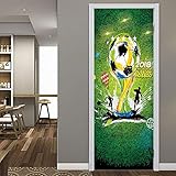 QHOXAI Türtapete Selbstklebend Türposter Wandbilder Green Grass World Cup 85X205Cm - 3D Türaufkleber Türfolie Türposter DIY Vinyl Entfernbar Mauer Aufkleber Zuhause Dekor Tapete Fototap