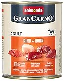 animonda Gran Carno adult Hundefutter, Nassfutter für erwachsene Hunde, Rind + Huhn, 6 x 800 g