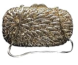 nice?buy Clutch mit Strasssteinen, klassisch, für Hochzeit, Party, Geldbörse - gold - Einheitsgröß