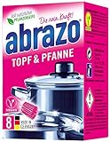 abrazo Topf & Pfanne Reinigungskissen antibakteriell Reinigungs-Schwamm Topfreiniger Grillreiniger & Backofen-Reiniger Stahlwolle vegan 8 S