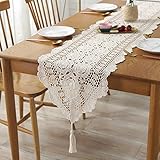 Table Runners Tischläufer Gewebte Baumwolle Häkelspitze Hochzeit Gewebte Tischläufer Mit Quasten Für Böhmische, Abendessen Rustikale Tischplatte Brautdusche, Hochzeit Tischdek