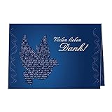 5 Danksagungskarten mit passenden Umschlägen, Danksagungskarten zur Kommunion Konfirmation Firmung, Klappkarten im Set zu 5 Stk.blaue Taub