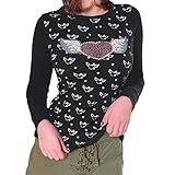 GFGHH Damen Y2K Crop Top Valentinstag Herz bedrucktes Hemd Langarm Patchwork Rundhals Streetwear Tops für Mädchen Slim Fitted T-Shirt Top E-Girl Streetwear Skinny Style T-Shirt Harajuku T-S