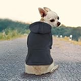 Idepet Haustier Kleidung Hundepullover Hunde Kleider welpen Pullover Hunde Warmer Mantel für Katzen Kleine Hunde Chihuahua Welpe Teddy Pudel (L, Schwarz)