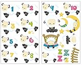 Samunshi® 24x Wandtattoo Schafe zählen Set Wandbilder Kinderzimmer Deko Junge Wandtattoo Kinderzimmer Mädchen Wandsticker Kinderzimmer 2X 16x26