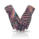 MAJCF Winterhandschuhe für Damen, kaltes Wetter, warme Touchscreen-Handschuhe, Chenille, elastische Manschette, Thermo-Handschuhe zum Laufen und Fahren - - Einheitsgröß