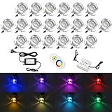 QACA 20er LED Einbauleuchten Bodeneinbaustrahler RGB Deckenspot Einbaustrahler Deckenleuchte Wasserdicht IP67 Einbaulampe 0,1W~0,3W Ø30mm Außenleuchten für Küche Garten Treppen Balkon T