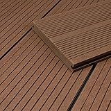 HORI® WPC-Terrassendiele Bali Braun Massivdiele I Komplettset inkl. 40x60 mm Unterkonstruktion & Clips I Fläche: 1 Muster I Muster Dielenläng
