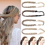 Briads Extensions Haar geflochtene Haarverlängerung Stirnband klassische klobige breite geflochtene Zöpfe elastische Stretch Haarteil Frauen Mädchen Beauty-Accessoire Aschb