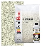 Isolbau Steinteppich SET Marmorkies 25kg + Bindemittel bis 2,5m² Botticino 1/4mm Epoxidharz, Terassenboden, Natursteinboden Marmorkies Bodenbelag, Steinboden Bodenbeschichtung, Marmorstein Innen Auß