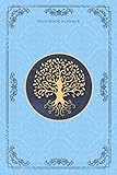 Notebook Planner Golden Hand Drawn Tree Life Luxury Pattern Maya Blue Background Cover: 6x9 inch, 120 Pages, Meal, Organizer, Notebook Journal, Financial, Happy