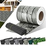 KESSER® PVC Sichtschutzstreifen Sichtschutz Rolle Doppelstabmatten Zaun Blickdicht | Wetterfest und Windschutz | Zaunfolie Sichtschutz Garten Gartenzaun, Dunkelg
