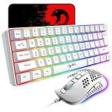 60% kabelgebundene RGB-Gaming-Tastatur, 61-Tasten-Minitastatur mit 11 RGB-Chroma-Hintergrundbeleuchtung, schwebende ABS-Tastenkappen, vollständige Anti-Ghosting-Tasten, mechanische USB-T