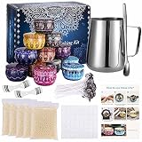 Viesap kerzen selber machen, candle making kit, Candle Making Gießtopf und Löffel, Candle Dochte, Dochte Aufkleber, Candle Dochte Halter und Bienenwachs, Anfänger Candle Starter S