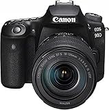 Canon EOS 90D Spiegelreflexkamera - mit Objektiv EF-S 18-135mm F3.5-5.6 IS USM (32,5 MP, 7,7 cm (3 Zoll) Vari-Angle Touch LCD, APS-C Sensor, 4K, Full-HD, WLAN, Bluetooth), schw