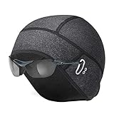 AmzKoi Fahrrad Mütze, Warm Winddichte Wintermütze für Herren Damen Helm-Unterziehmütze, Sportmütze Fleece Thermo Atmungsaktiv für Wintersport Mütze Radfahren Laufen Skifahren M