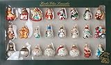 Krebs Glas Lauscha - Mini Figurensortiment - 24 Stück - kleine Glasfiguren als Weihnachtsbaumschmuck - Glaskug