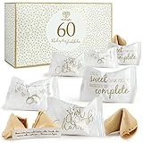 WeddingTree 60 x Glückskekse Hochzeit - Made in Germany - Einzeln Verpackt - Glückskekse mit Sprüchen deutsch - Gastgeschenk für Hochzeit und Verlobung - Hochzeit Dek