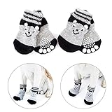 Vibury Anti Rutsch Socken, Hundesocken für Hunde und Katzen Innenbereich, Pfoten-Schutz und Traktion Dank Silikon-Gel (XS)