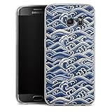 DeinDesign Slim Case extra dünn kompatibel mit Samsung Galaxy S6 Edge Silikon Handyhülle transparent Hülle Welle Jap