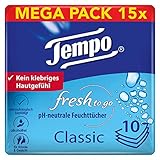 Tempo fresh to go Classic Feuchttücher, Mega Pack, 15 Packungen mit je 10 Tü