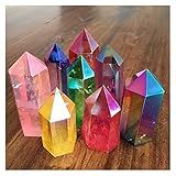 Titan Rainbow Aura Zauberstab Punkte natürliche Steine ​​und Kristalle poliert Quarz Mineralien Home Decoration for Geschenke Heilung Stein Spirituosen Geldzeichnung Reichtum Vermög