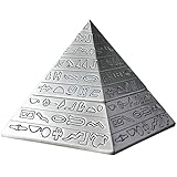 Carhar Silber kreativ Mode Dekoration klassisch Jahrgang aegyptisch Metall Geschnitzte Pyramide mit Deckel Aschenbecher Dekoration Geschenk