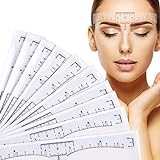 PPX Augenbraue Lineal, 100 pcs Einweg Augenbraue-Lineal Blätter Sticker für Permanent Make-up Schablonen Augenbrauen Microblading Schablone für Augenbrauen Einweg-Tattoo-Aufkleb