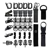 FITYLE Kit von 35 Anhänge für Molle Tasche Taktische Rucksack Weste Gürtel, D-Ring Clip, Web Dominator Elastische Saiten, Strap Management Werkzeug S