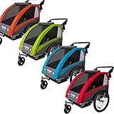 Veelar Sports 2 in 1 Kinderanhänger Fahrradanhänger Anhänger mit Buggy Set + Federung 60302-02 (GRÜN)