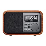 jiande FM Digitales Radio mit Fernbedienung, Alles Holzradio mit drahtlosen Bluetooth-Musikstreaming, 4 Alarme und U-Diskette/TF. Karte MP3. Spieler, AUX. -I