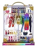 Rainbow High Deluxe Fashion Closet Spielset – 400+ modische Looks! Tragbarer transparenter Acryl-Spielzeugschrank - 31+ Artikel, Kleidung, Accessoires und Stauraum. Für Kinder von 6 bis 12 J