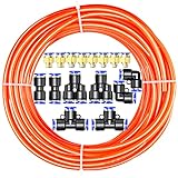 ERGAOBOY Orange 10M Polyurethan PU Luftschlauch Rohr Kit, 6 mm Außendurchmesser x 4 mm Innendurchmesser mit 14