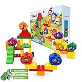 Oddbods Eco Blöcke, Pflanzliche Bausteine Spielzeug für Kleinkinder und Vorschulkinder, Kompatibel mit anderen Bausteinen Spielzeug, 41 Stück S